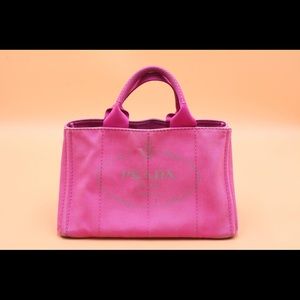 (SOLD) Prada Pink Two-Way Canapa Tote Bag